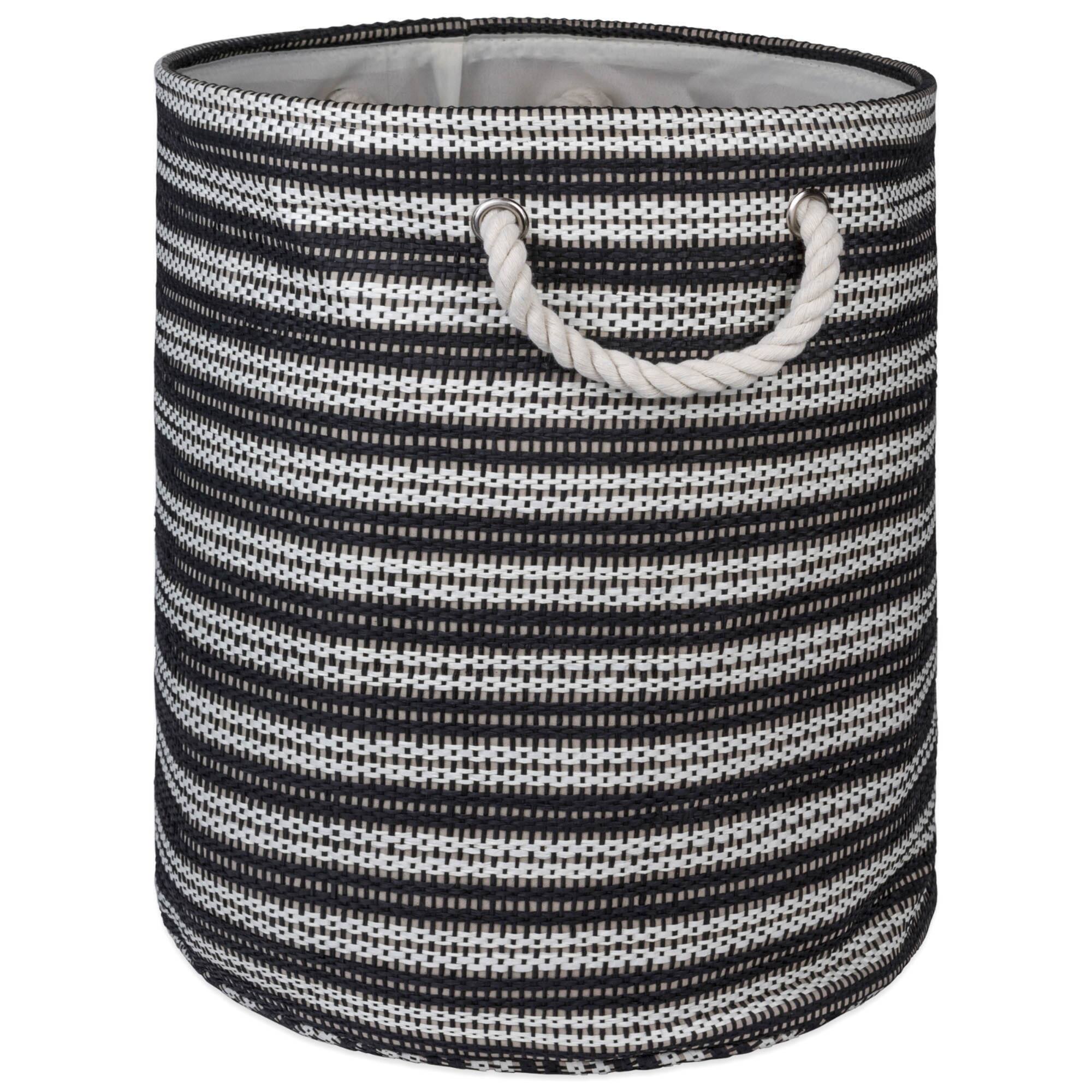 DII® Medium Striped Weave Round Paper Storage Basket
